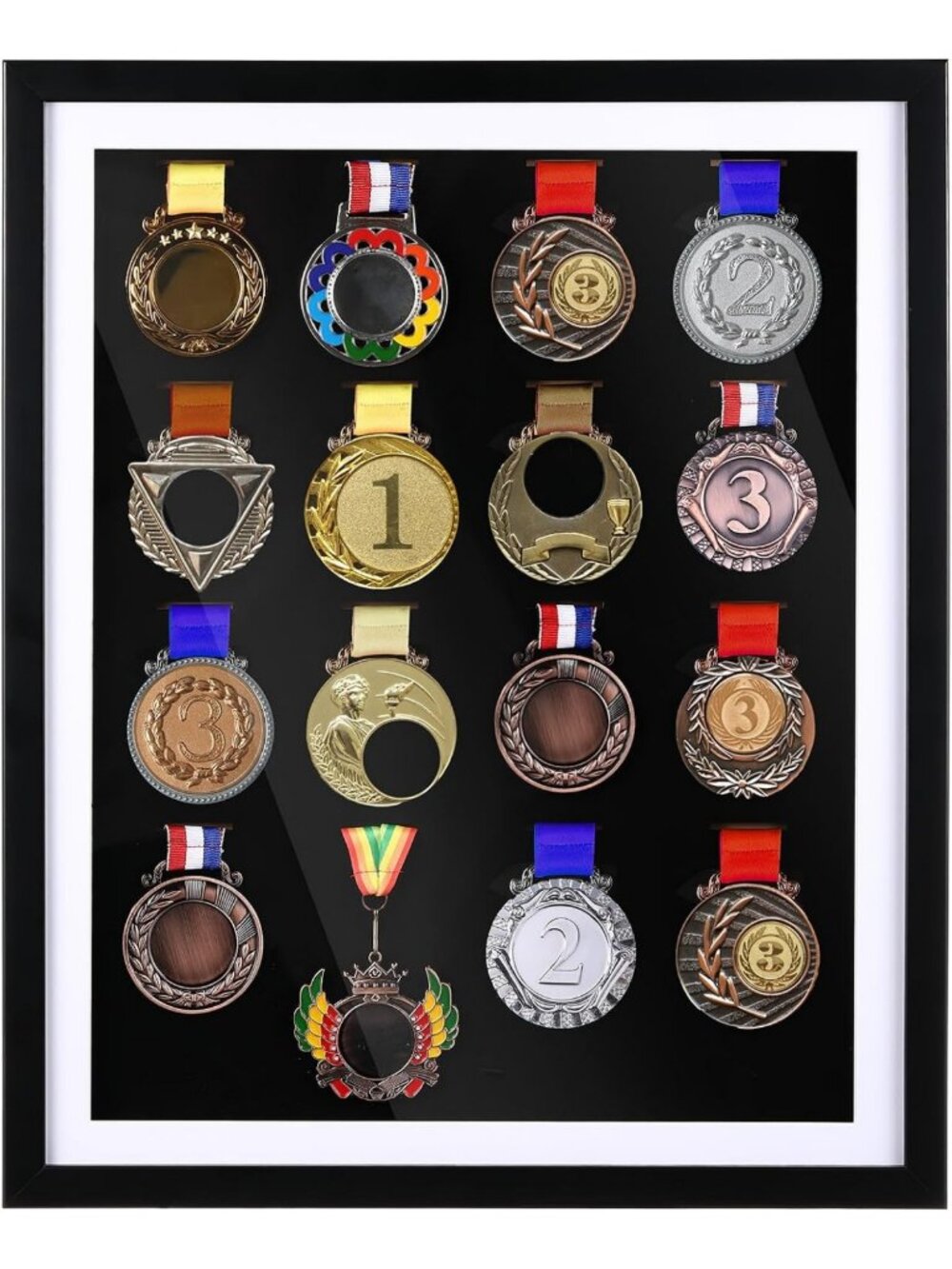 16 Medal Display Case - 3D Acrylic Showcase for Awards, 20.87x16.93 Inch